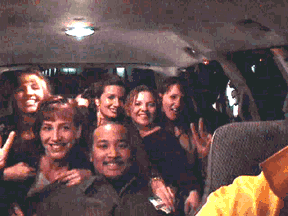 Taxi load of wild ladies